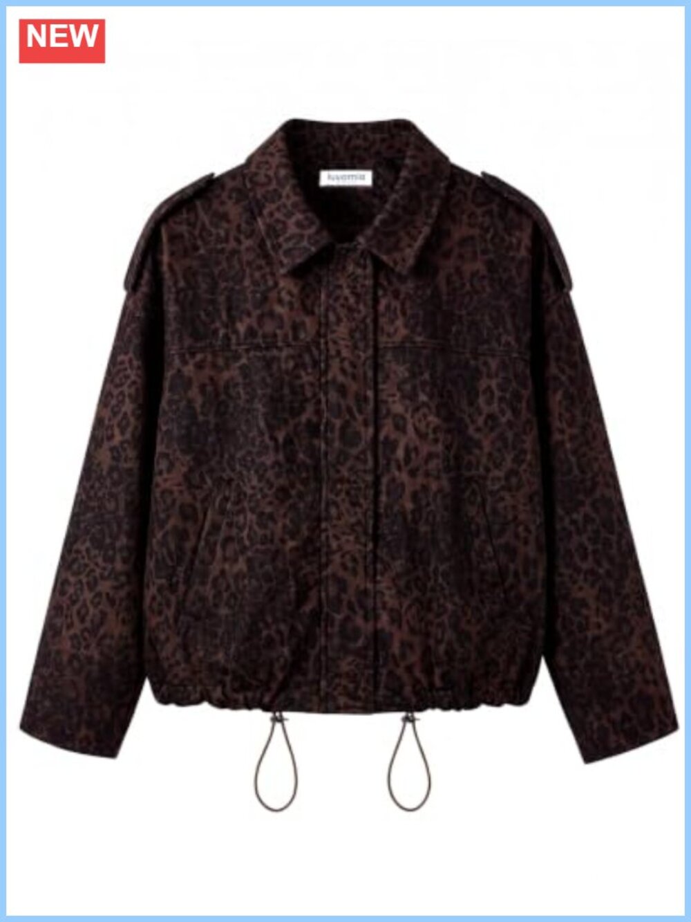 Faux Suede Leopard Bomber Jacket Zip Up Oversized Casual Coat